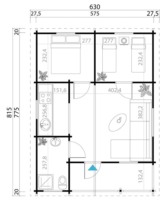 Gartenhaus Modell Kasai A 70