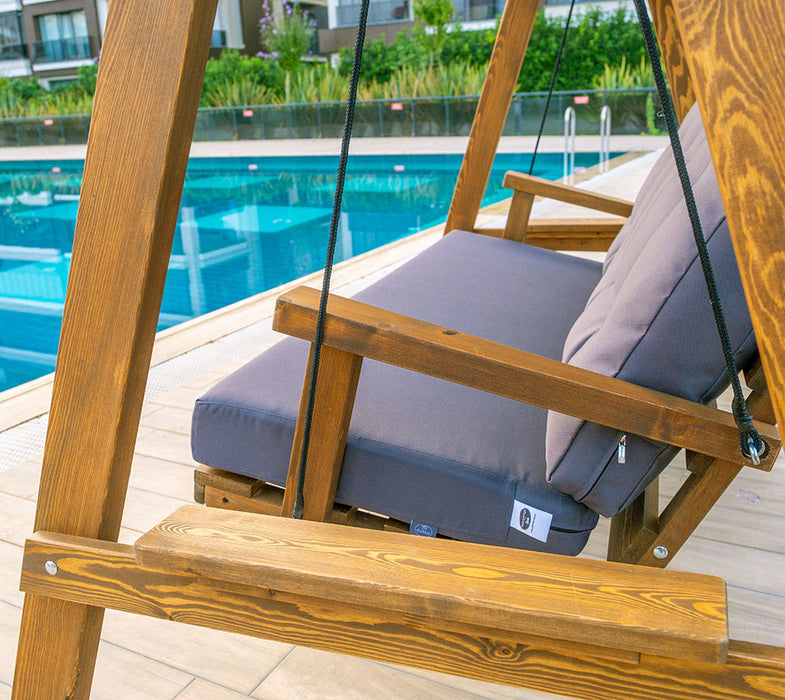 Holz Hollywoodschaukel Pera 2000 | Anthrazit | 203x116x180 cm