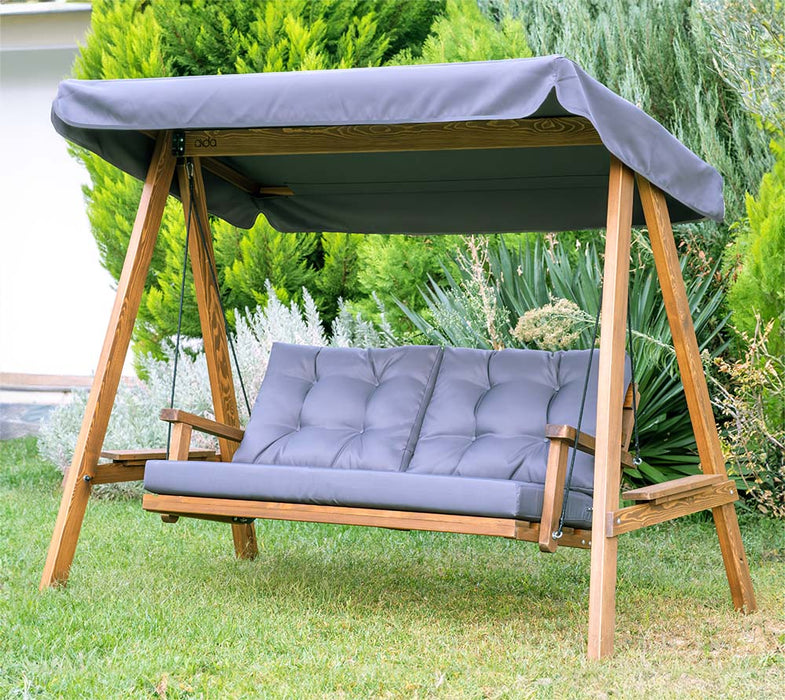 Holz Hollywoodschaukel Pera 2000 | Anthrazit | 203x116x180 cm
