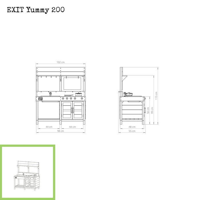 Dřevěná kuchyně do exteriéru - přírodní 200