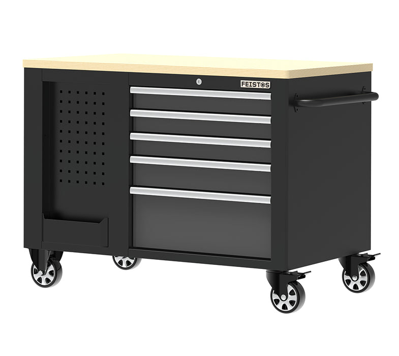 mobile Werkbank Hektor | mobiler Werkstattwagen | Schwarz | 114x73x89cm