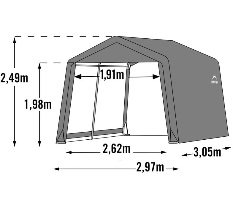 Folien Zeltgarage Gerätehaus | Grau | 300x300x240 cm