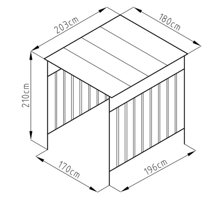 Stahl Holzlager Unterstand | Anthrazit | 200x180x210 cm