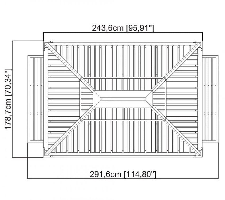 Aluminium Grill Pavillon Messina 68 | Anthrazit | 179x292x262 cm