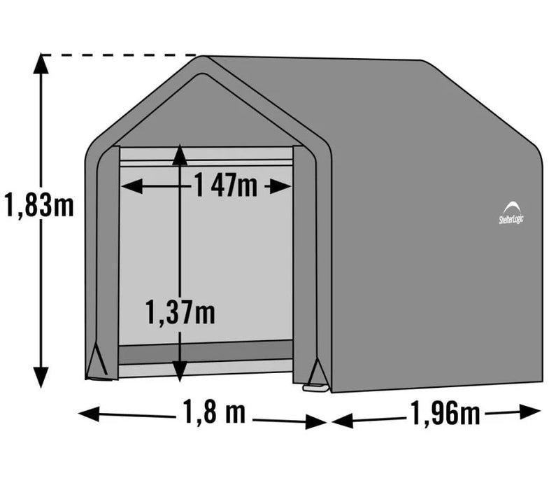 Folien Zeltgarage Gerätehaus | Grau | 180x180x180 cm