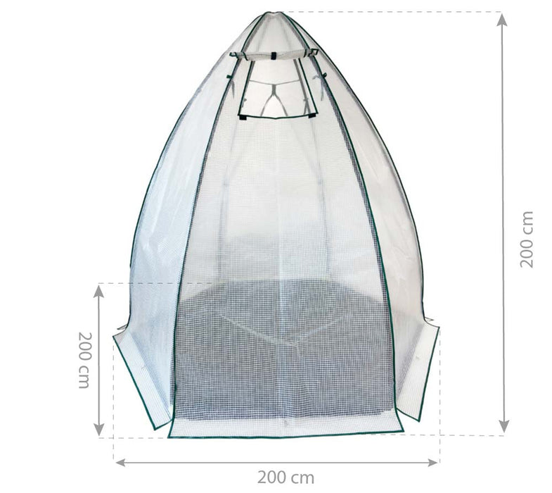 Überwinterungszelt & Foliengewächshaus Minze | Weiß | 200x200x200 cm