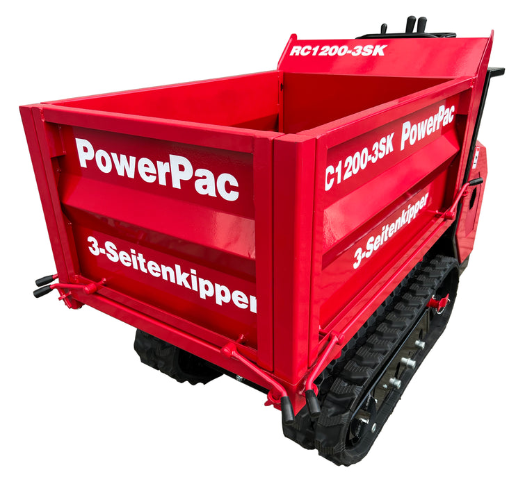 PowerPac Raupen-Dumper Dreiseitenkipper Typ RC1200DS-3SK Benzin