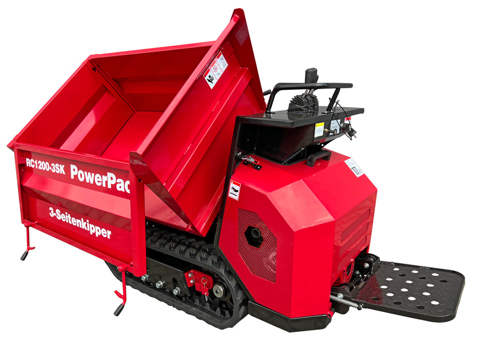 PowerPac lánctalpas dömper háromutas billenős RC1200DS-3SK típusú benzin