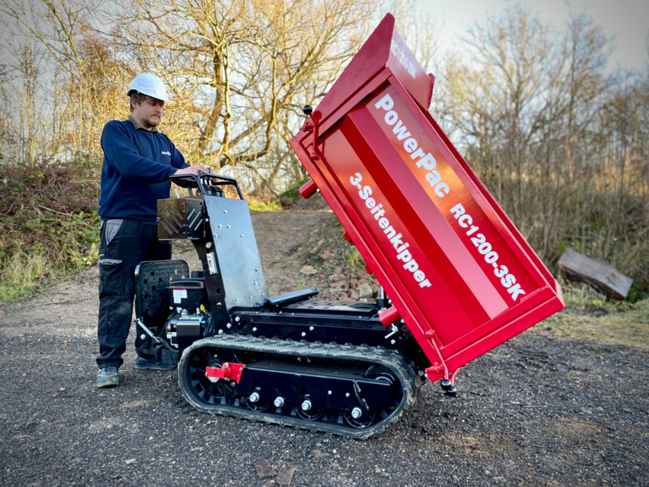 PowerPac Raupen-Dumper Dreiseitenkipper Typ RC1200DS-3SK Benzin