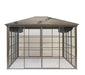 Aluminium Pavillon Castel 12x14 inkl. Sonnenschutz bronze 427x362x296 cm - werkzeugprofi24.at