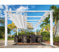 Aluminium Pavillon Gazebo Florenz 11x16 inkl. Sonnensegel weiss 350x505x236 cm - werkzeugprofi24.at