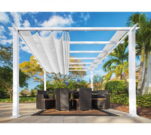 Aluminium Pavillon Gazebo Florida 11x11 inkl. Sonnensegel weiss 350x350x235 cm