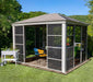 Aluminium Pavillon Striano 10x12 creme 362x298x283 cm - werkzeugprofi24.at