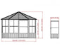 Aluminium Pavillon Wintergarten Charleston 12x12 grau 384x384x281 cm - werkzeugprofi24.at