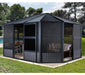 Aluminium Pavillon Wintergarten Charleston 12x12 grau 384x384x281 cm - werkzeugprofi24.at