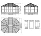 Aluminium Pavillon Wintergarten Charleston 12x15 grau 384x489x281 cm - werkzeugprofi24.at