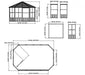 Aluminium Pavillon Wintergarten Charleston 12x18 grau 384x594x281 cm - werkzeugprofi24.at