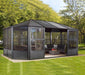 Aluminium Pavillon Wintergarten Charleston 12x18 grau 384x594x281 cm - werkzeugprofi24.at