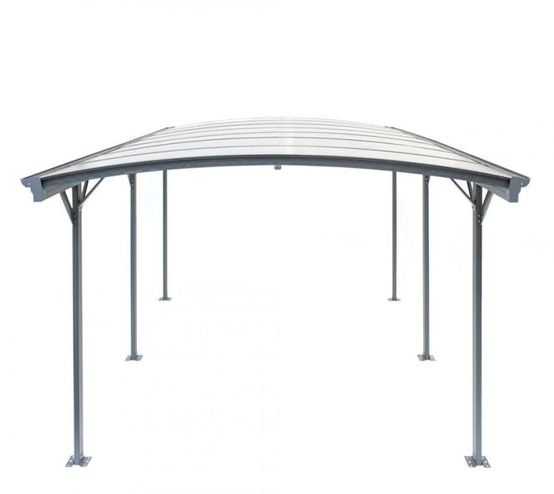 Aluminium Runddach Carport Bergen grau 505x300 cm - werkzeugprofi24.at