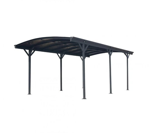 Aluminium Runddach Carport Bergen grau 505x300 cm - werkzeugprofi24.at