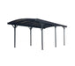 Aluminium Runddach Carport Bergen grau 505x300 cm - werkzeugprofi24.at