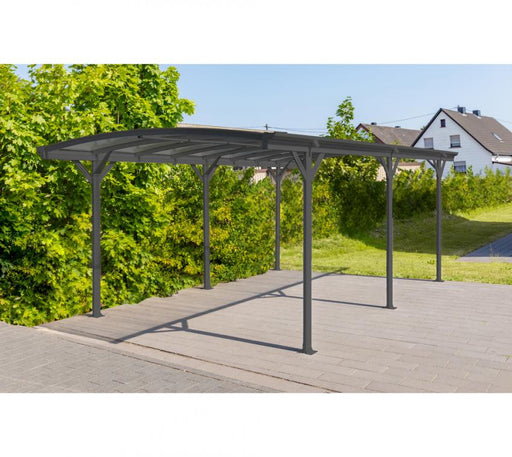 Aluminium Runddach Carport Stockholm grau 576x300 cm - werkzeugprofi24.at