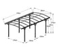 Aluminium Runddach Carport Stockholm grau 576x300 cm - werkzeugprofi24.at