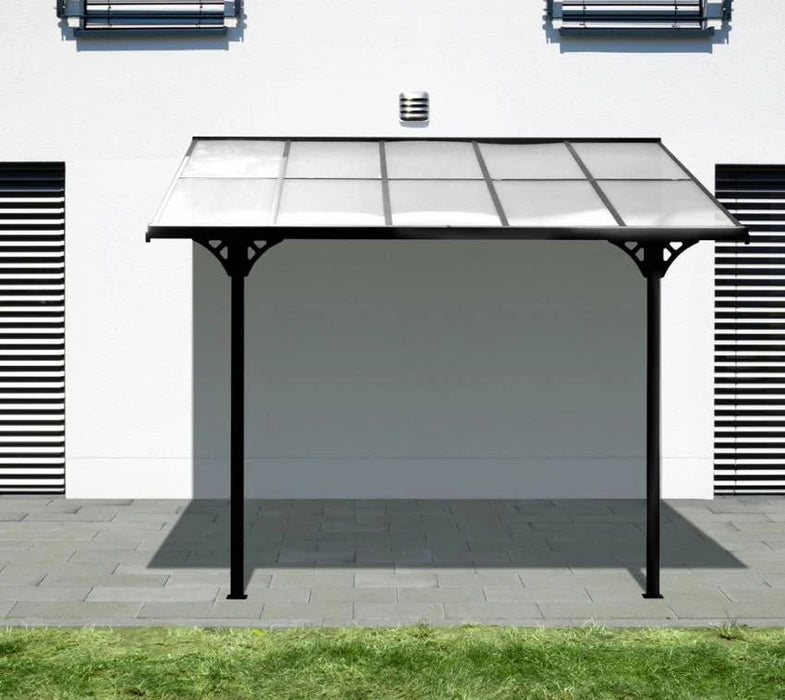 Aluminium Terrassenüberdachung Bruce schwarz 313x300 cm - werkzeugprofi24.at