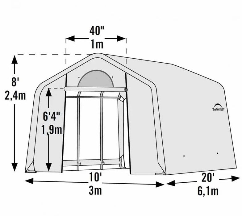 Foliengewächshaus 18,3 m² weiß 610x300 cm - werkzeugprofi24.at