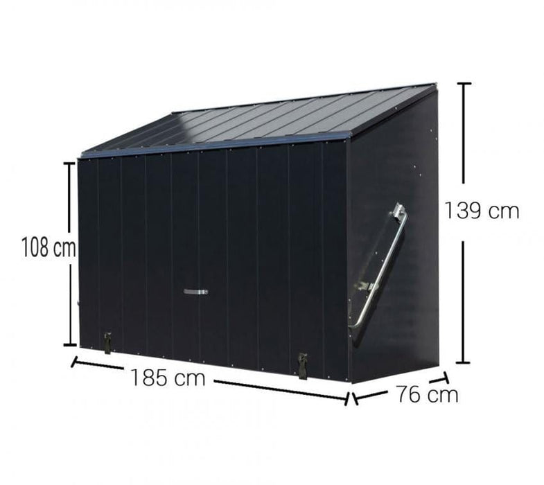 Gartengeräte Aufbewahrungsbox Fahrradgarage Sesame grau 76x185x139 cm - werkzeugprofi24.at