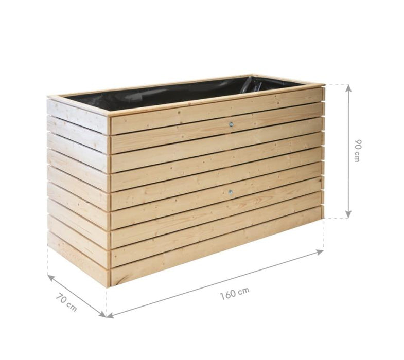 Holz Hochbeet Asket XL | Natur | 160x70x90 cm - werkzeugprofi24.at