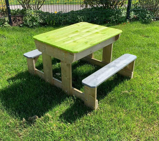 Holz Kinder Picknicktisch Spieltisch Inkl. Bänke natur/grün - werkzeugprofi24.at