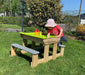 Holz Kinder Picknicktisch Spieltisch Inkl. Bänke natur/grün - werkzeugprofi24.at