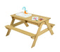 Holz Kinder Picknicktisch Spieltisch inkl. Waschbecken natur - werkzeugprofi24.at