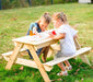 Holz Kinder Picknicktisch Spieltisch inkl. Waschbecken natur - werkzeugprofi24.at