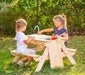 Holz Kinder Picknicktisch Spieltisch inkl. Waschbecken natur - werkzeugprofi24.at