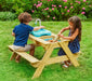 Holz Kindersitzgruppe Spieltisch inkl. Waschbecken & Sandkasten natur - werkzeugprofi24.at