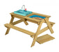 Holz Kindersitzgruppe Spieltisch inkl. Waschbecken & Sandkasten natur - werkzeugprofi24.at