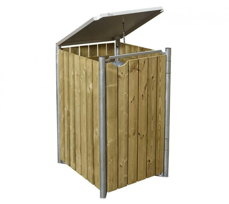 Holz Mülltonnenbox für 1 Mülltonne 140 Liter natur 63x60x115 cm - werkzeugprofi24.at