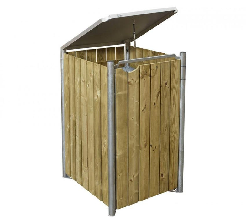 Holz Mülltonnenbox für 3 Mülltonnen 240 Liter natur 80x209x115 cm - werkzeugprofi24.at