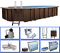 Holz Schwimmbad Bali Set 1 braun 840x490x136 cm - werkzeugprofi24.at