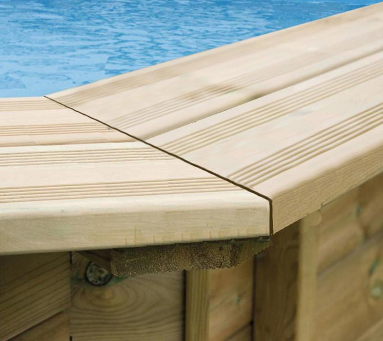 Holz Schwimmbad Bali Set 2 braun 840x490x136 cm inkl. Winterabdeckung - werkzeugprofi24.at