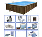 Holz Schwimmbad Bali Set 3 braun 790x400x138 cm Inkl. 5 teiliges Zubehörpaket und Winterabdeckung - werkzeugprofi24.at