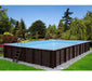 Holz Schwimmbad Bali Set 3 braun 790x400x138 cm Inkl. 5 teiliges Zubehörpaket und Winterabdeckung - werkzeugprofi24.at