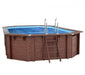 Holz Schwimmbad Bali Set 3 braun 840x490x136 cm inkl. 5 teiliges Zubehörpaket und Winterabdeckung - werkzeugprofi24.at