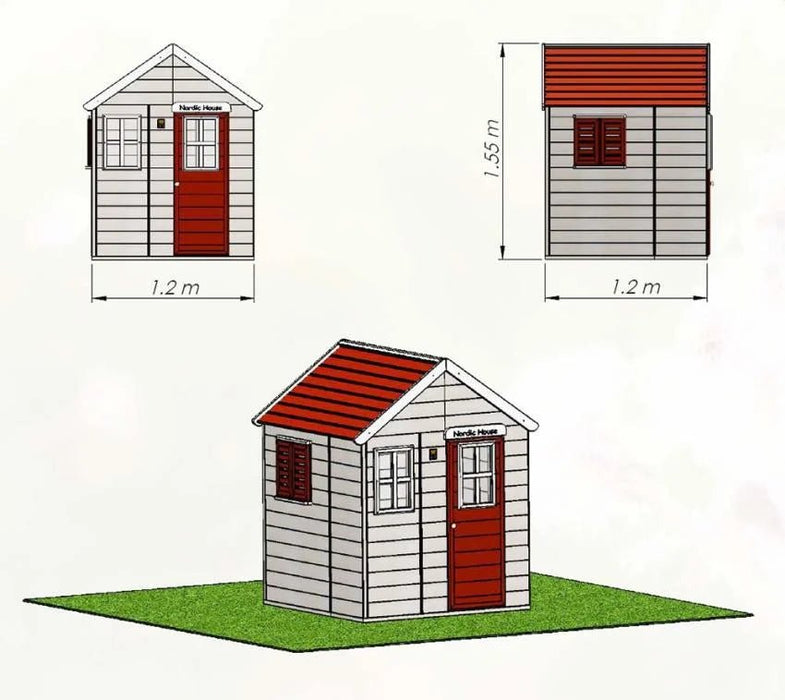 Holz Spielhaus Gecko rot - werkzeugprofi24.at