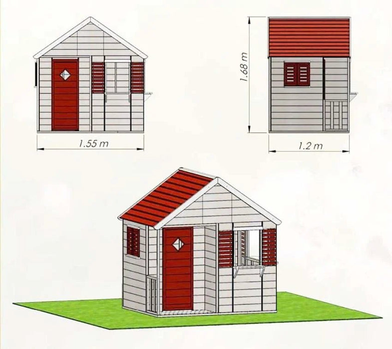 Holz Spielhaus Krokodil | Natur | 155x120x168 cm - werkzeugprofi24.at