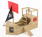 Holz Spielhaus Sandkasten Piratenschiff Galleon natur 272x171x206 cm - werkzeugprofi24.at