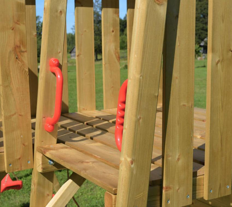 Holz Spielhaus Stelzenhaus Falke inkl. Rutsche gelb - werkzeugprofi24.at