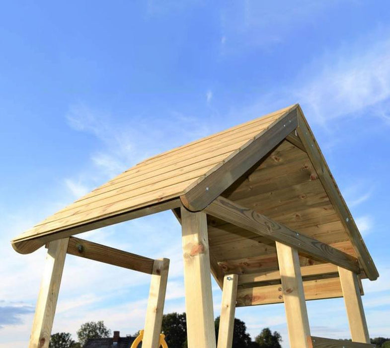 Holz Spielhaus Stelzenhaus Falke inkl. Rutsche gelb - werkzeugprofi24.at